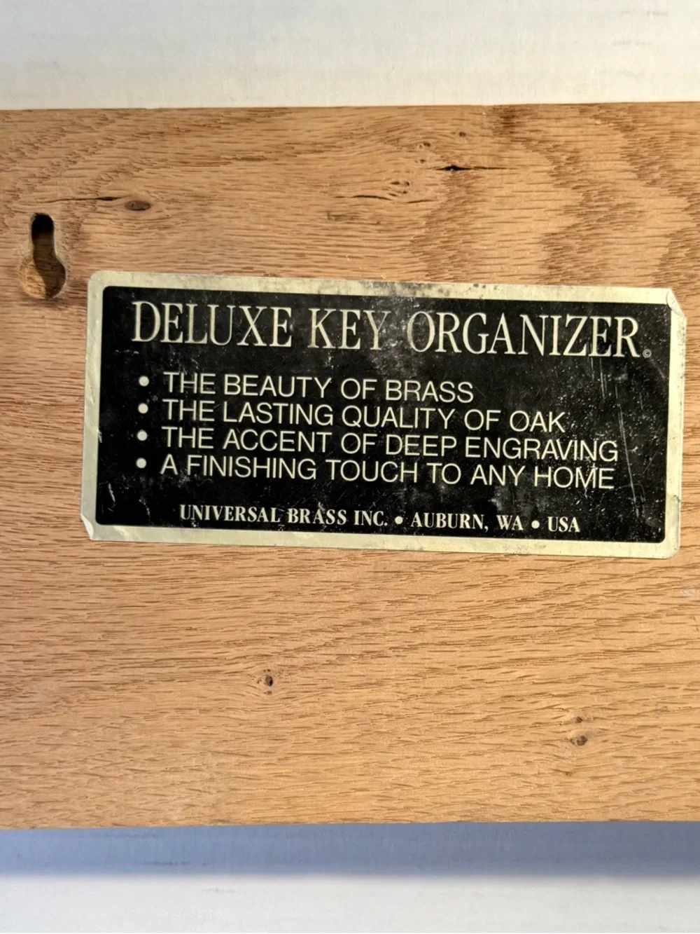The Family Keys Brass and Oak Wall Key Rack